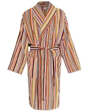 Paul Smith Striped Belted Robe - White