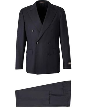 Canali Pinstripe Double-Breasted Suit - Blue