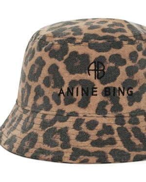 Anine Bing Nicks Leopard-Print Bucket Hat - Metallic