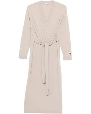 Liu Jo V-Neck Midi Dress - Natural