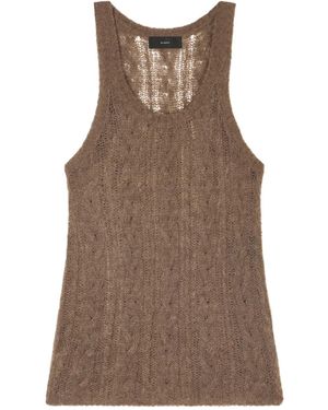 Alanui Desert Drift Cable-Knit Tank Top - Brown