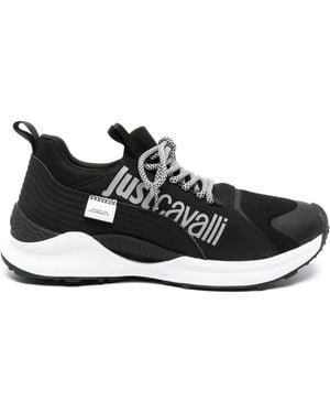 Just Cavalli Logo-Print Lace-Up Trainers - Black