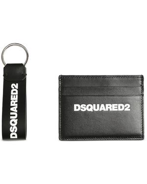 DSquared² Schlüsselanhänger-Set mit Kartenetui - Schwarz