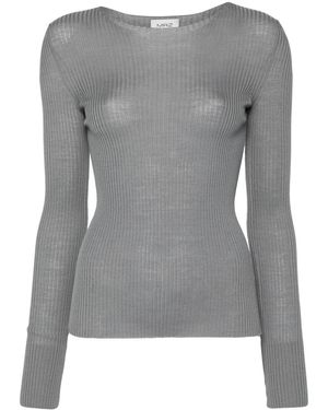 Mrz Ribbed-Knit Top - Grey