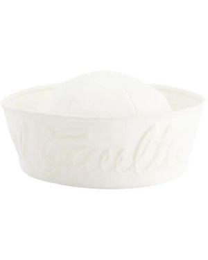 Jean Paul Gaultier Logo-Embossed Topstitch Hat - White