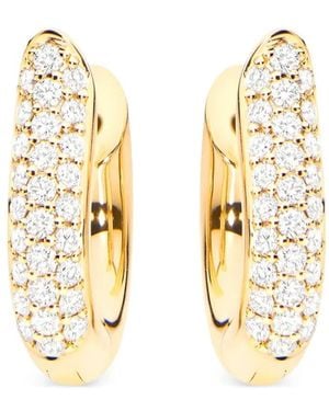 Tamara Comolli Medium Signature Diamond Hoop Earrings - Metallic