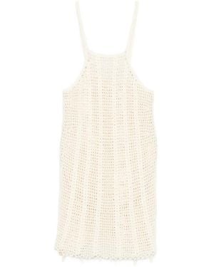 TERRY PUESTO Crochet-Knit Mini Dress - White