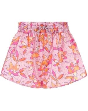 Isabel Marant Floral-Print Drawstring Shorts - Pink