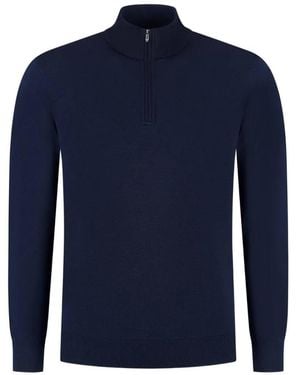 Paul & Shark Quarter-Zip Knitted Jumper - Blue
