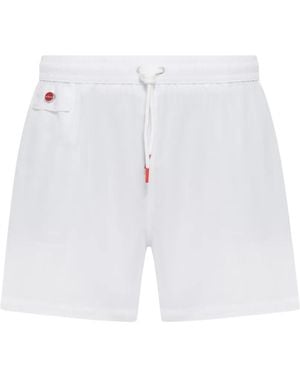 Kiton Flap-Pocket Swim Shorts - White