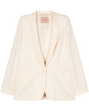 Twinset Shawl-Lapels Single-Breasted Blazer - Natural