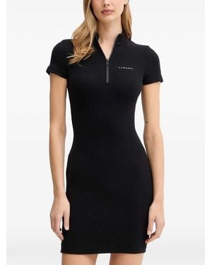 La Mania ハーフジップ ミニドレス - ブラック