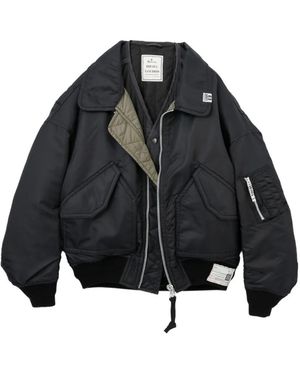 Maison Mihara Yasuhiro Shifted Layer Flight Jacket - Black