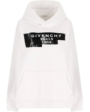 Givenchy Felpa Con Cappuccio E Logo - Bianco