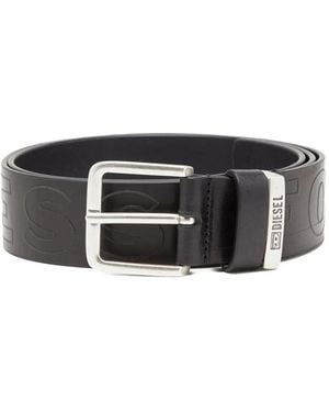 DIESEL B-Fsl-Outline Buckle Belt - Black