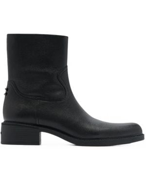 COACH Logo-Plaque Ankle Boots - Black