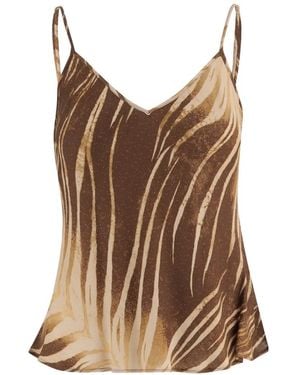 Just Cavalli Animal-Print V-Neck Top - Brown