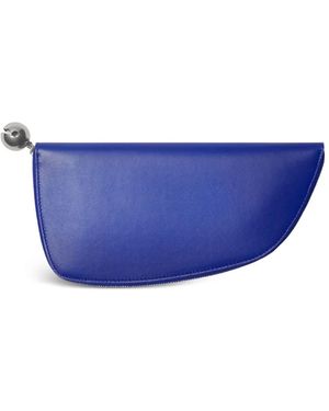 Burberry Shield Leather Wallet - Blue