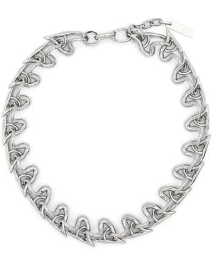 Vann Jewelry All-Over Hearts Choker Necklace - White