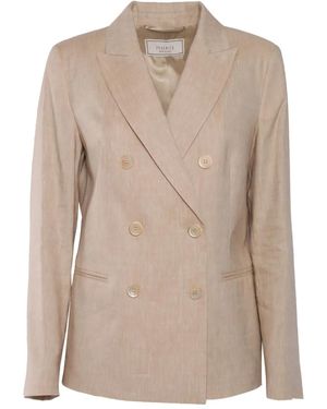 Peserico Double-Breasted Blazer - Natural