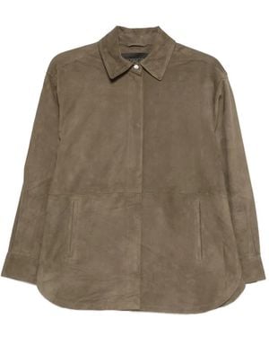 Giorgio Brato Chemise En Daim À Manches Longues - Natural