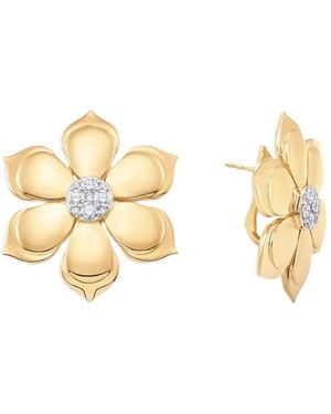 Sara Weinstock Pendientes Lierre Con Motivo Floral Y Diamantes - Metálico
