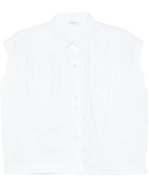 Transit Buttoned Sleeveless Shirt - White