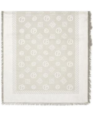 Giorgio Armani Jacquarded Scarf - White