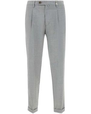 Myths Pleated-Pocket Trousers - Grey