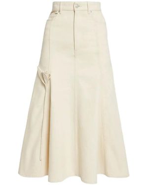 Erdem Flared Button-Fastening Midi Skirt - White