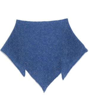 Maison Labiche Bufanda con eslogan bordado - Azul
