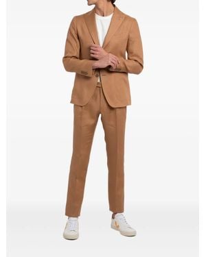 Tagliatore Single-Breasted Linen Suit - Natural