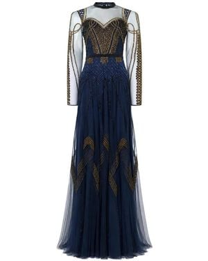 Temperley London Persephone Bead-Embellished Gown - Blue