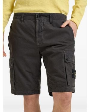 Stone Island Logo-Patch Cargo Shorts - Black
