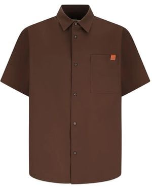 DARKPARK Karl Poplin Short-Sleeve Shirt - Brown