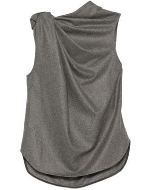 Petar Petrov Draped Wool Top - Gray