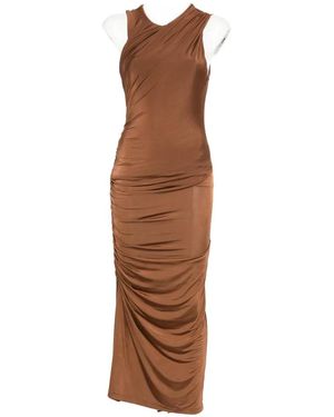 MARSĒM Ruched Sleeveless Maxi Dress - Brown