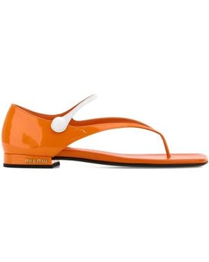 Miu Miu Sandalen mit Zehensteg - Orange