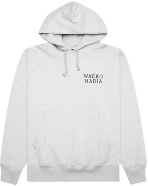 Wacko Maria Logo-Print Pullover Hoodie - Grey