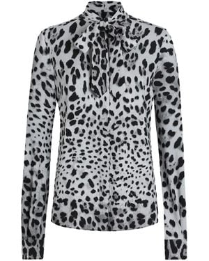 Dolce & Gabbana Animal Print Blouse - Black