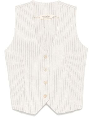 MOUTAKI Top A Righe - Bianco
