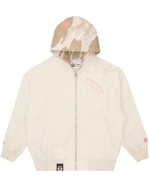 Aape By A Bathing Ape Logo-Print Paneled Jacket - White