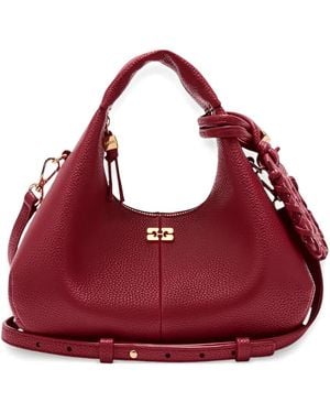 Ganni Logo-Plaque Mini Bag - Red