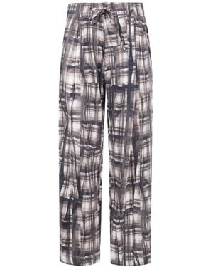 Pierre Louis Mascia Plaid Straight-Leg Pants - White