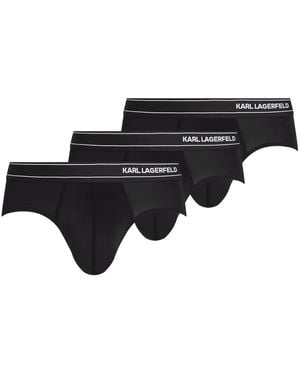 Karl Lagerfeld Set Di Tre Slip Con Logo - Nero