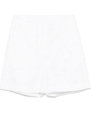 BOSS Floral-Lace Shorts - White