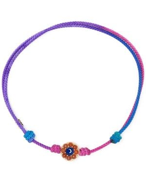Luis Morais Pulsera De Cuerda En Oro Amarillo De 14 Kt Con Coral - Azul