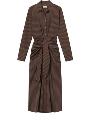 A.L.C. Mila Gestreepte Midi-Jurk - Bruin