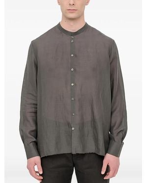 Label Under Construction Chemise À Col Mao - Gris