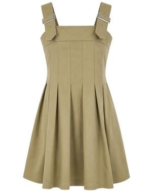 Comme des Garçons Mini Buckle-Strap Pleated Dress - Green